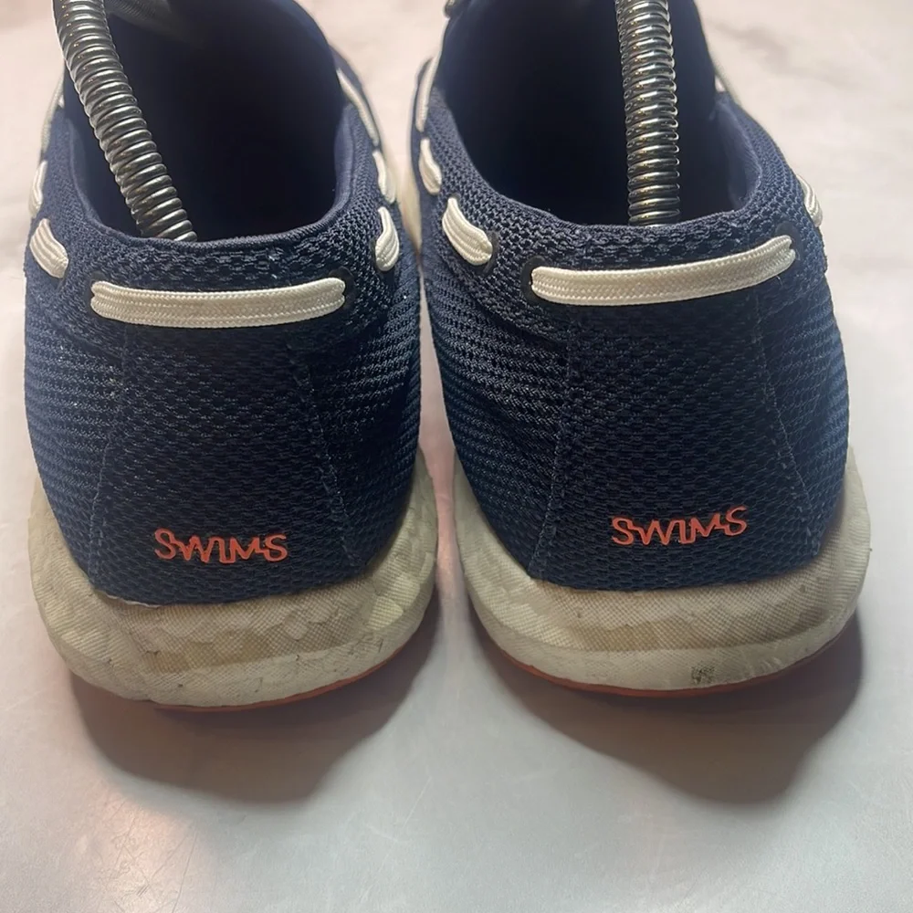 SWIMS Men's Breeze Leap Laser Loafer in Navy, White, & Orange